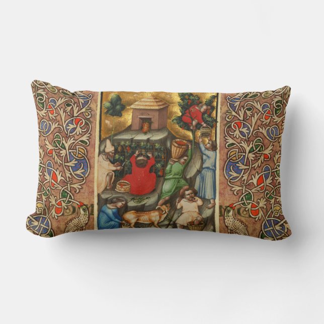 Coussin Rectangle VIGNOBLE DE CÉRÉALES MOYENNES HARVEST Grapevine an (Recto)