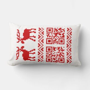 Coussin Rectangle Vilain Sweater QR Code Bonne année!