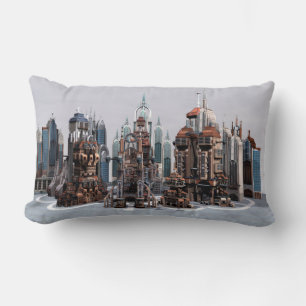 Coussin Rectangle Ville de fantasy futuriste Art de la skyline de sc
