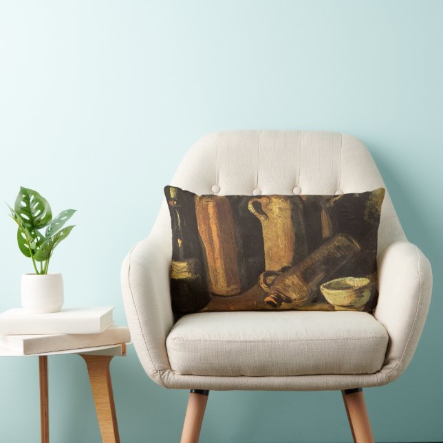 Coussin Rectangle Vincent van Gogh - Nature morte avec 4 bouteilles  (Chaise)