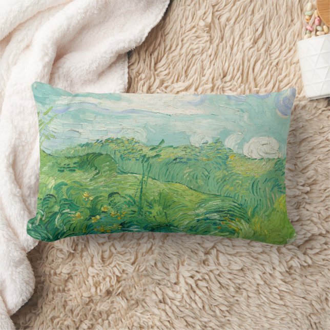 Coussin Rectangle Vincent Van Gogh peinture Champ de blé vert  (Couverture)