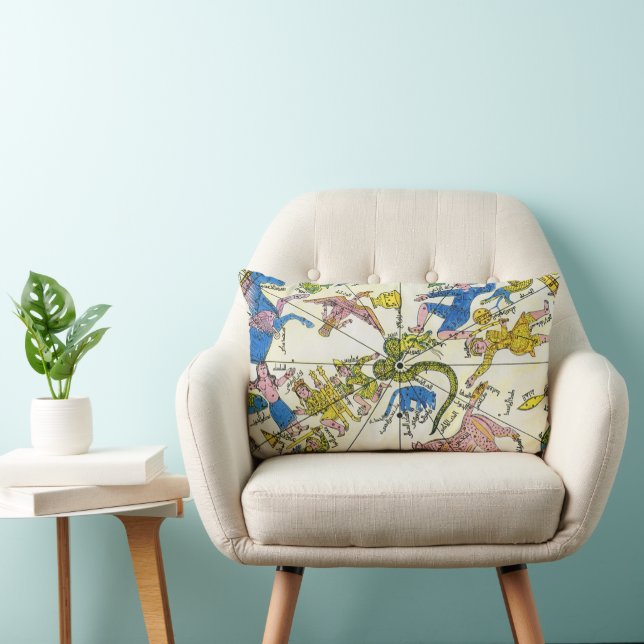 Coussin Rectangle Vintage céleste, sphère arabe, constellations (Chaise)