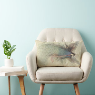 Coussin Rectangle Vintage conte de fées japonais, la demoiselle de l