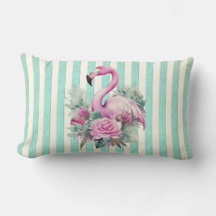 Coussin Rectangle Vintage Flamant rose Tropical Rose rose