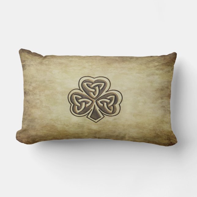 Coussin Rectangle Vintage grundge shamrock irlandais tendance (Recto)
