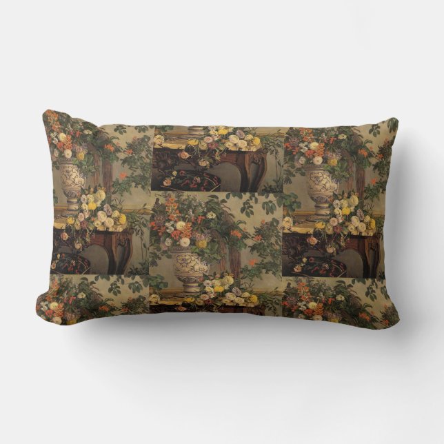 Coussin Rectangle Vintage Jean Frederic Bazille Fleurs (Recto)