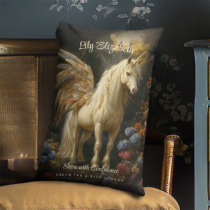 Coussin Rectangle Vintage magique Fairytale Pegasus Forest Unicorn
