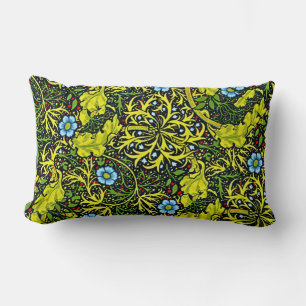 Coussin Rectangle Vintage Motif du début du XXe siècle Blue Green Go