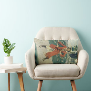 Coussin Rectangle Vintage Pirates, capitaine Keitt par Howard Pyle