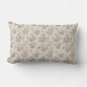 Coussin Rectangle Vintage Rustique Shabby Chic Floral sur Bois Maiso