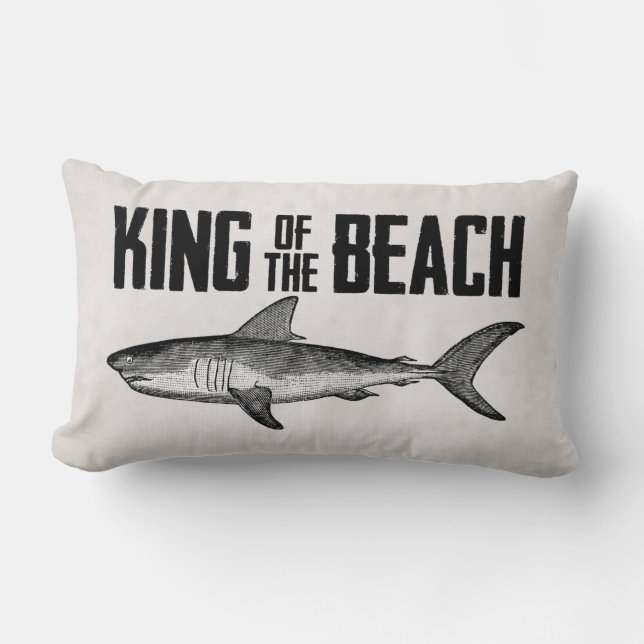 Coussin Rectangle Vintage Shark Beach King (Recto)