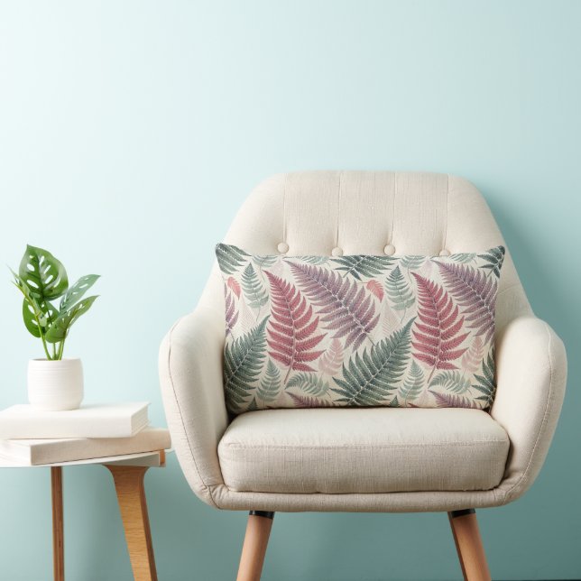 Coussin Rectangle Vintage-style botanical fern leaves (Chaise)