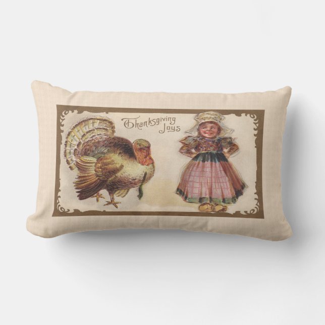 Coussin Rectangle Vintage Thanksgiving Turquie (Recto)