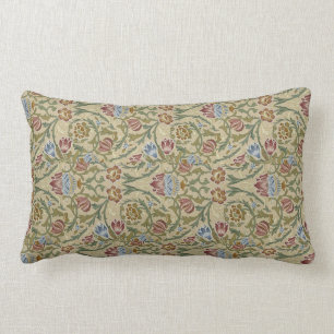 Coussin Rectangle Vintage William Morris Pink Blue Brocade