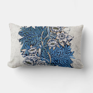 Coussin Rectangle Vintage William Morris Tulip Willow Blue Floral