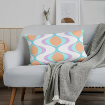 Violet Orange Aqua Bleu Ogee Blanc Vagues