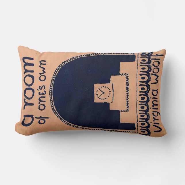 Coussin Rectangle Virginia Woolf couverture d'un livre une salle de  (Recto)