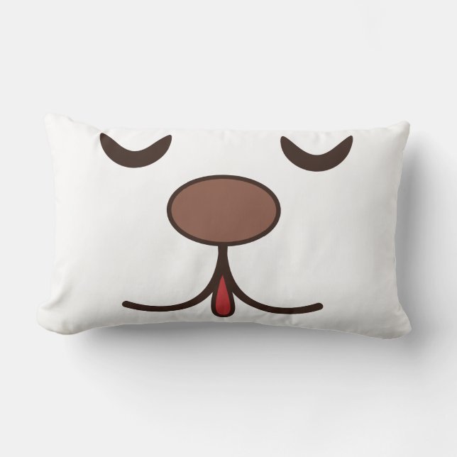 Coussin Rectangle Visage de chien adorable blanc enfants (Recto)