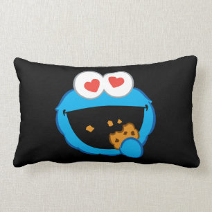 Coussin Rectangle Visage Souriant au Biscuit avec des Yeux en Forme