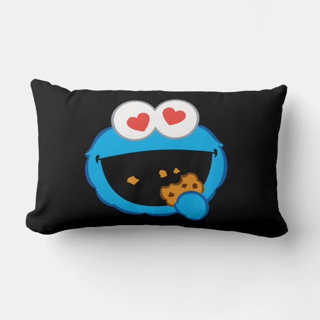 Coussin Rectangle Visage Souriant Cookie avec des Yeux en Forme de C (Recto)