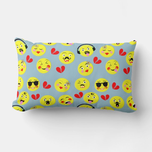 Coussin Rectangle Visages amusants mignon émotionnel (Recto)