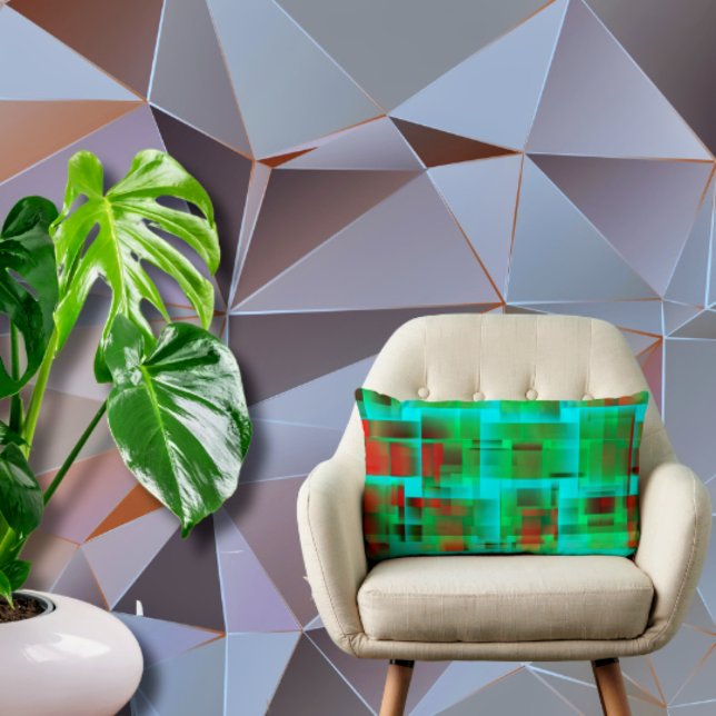 Coussin Rectangle vision abstraite de la ville rétro (Créateur téléchargé)