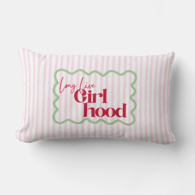 Coussin Rectangle Vive la salle de jeu de la nursery pop girly (Recto)