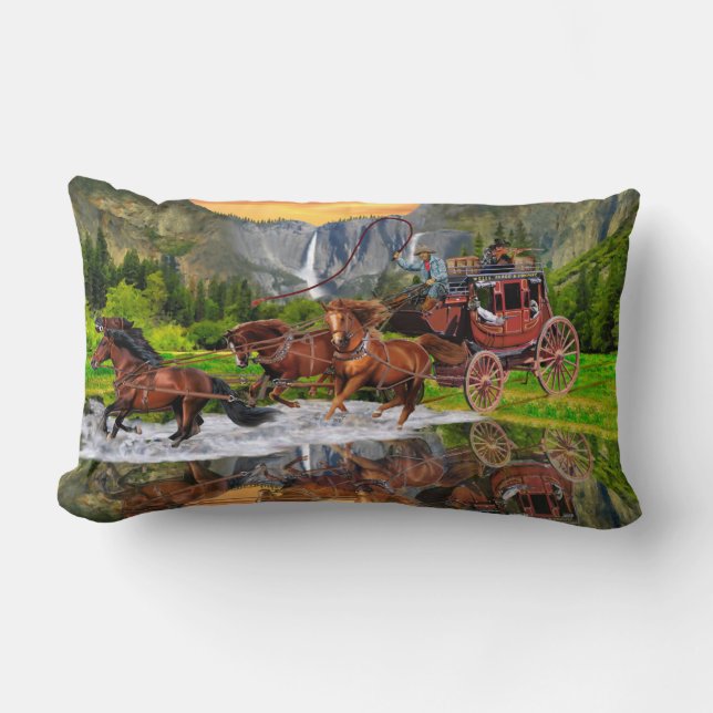 COUSSIN RECTANGLE VOITURE DE WELLS FARGO (Recto)