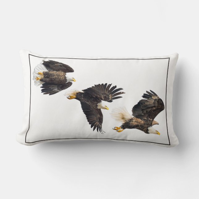 Coussin Rectangle Vol d'aigle à tête blanche (Recto)