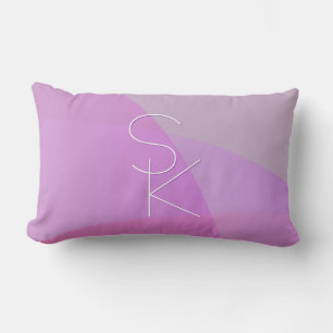 Coussin Rectangle Vos initiales qui se chevauchent Géométrique ros