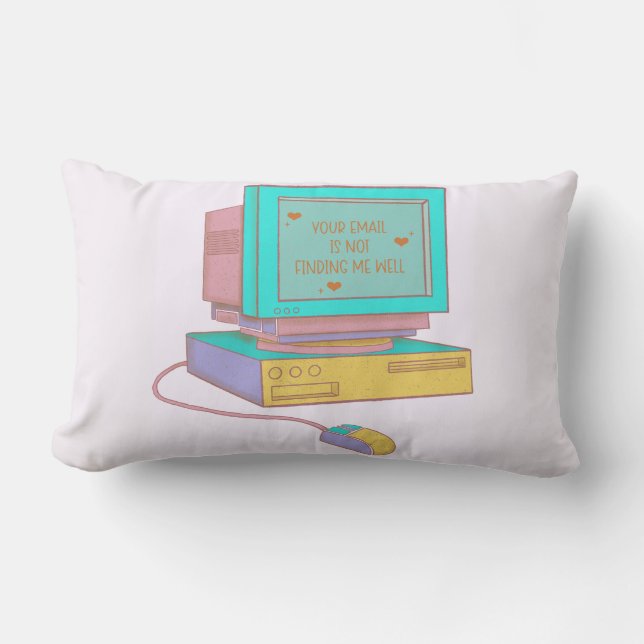 Coussin Rectangle Votre e-mail ne me trouve pas très drôle Rétro (Recto)