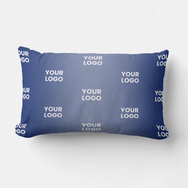 Coussin Rectangle Votre logo Simple Répétition Logo Marine Blue Grad (Recto)