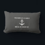 Coussin Rectangle Votre nom Beach House Ancre Vintage Cendres Gris<br><div class="desc">Votre Nom Beach House Vintage Ancre Cendres Gris Lumbar Coussin Cushion.</div>