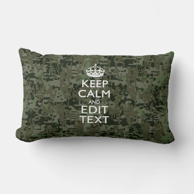 Coussin Rectangle Votre texte Camouflage numérique Bois Conserver le (Recto)