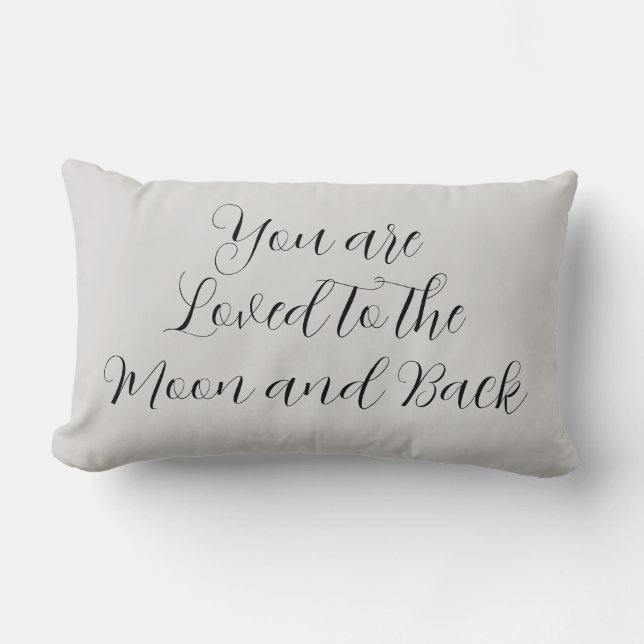 Coussin Rectangle Vous êtes amoureux de la Lune et du dos, Citer cou (Recto)