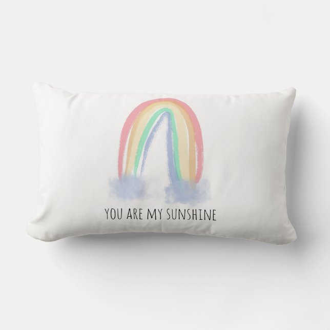 Coussin Rectangle Vous êtes mon eau de soleil aquarelle arc-en-ciel  (Recto)