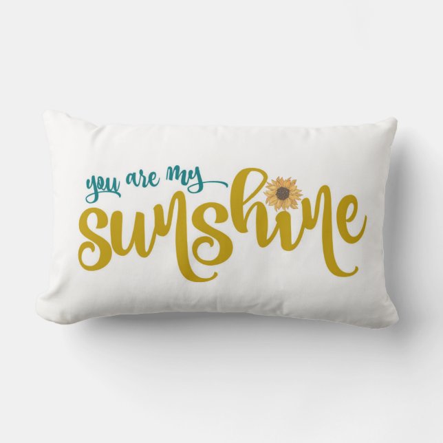 Coussin Rectangle Vous êtes My Sunshine Sunflower Typographie  (Recto)