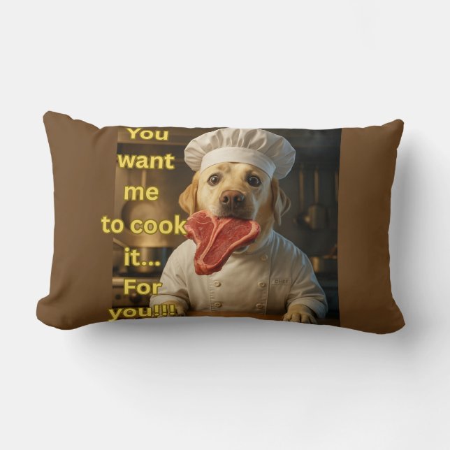Coussin Rectangle « Vous voulez que je le cuisine ? » Drôle de desig (Recto)
