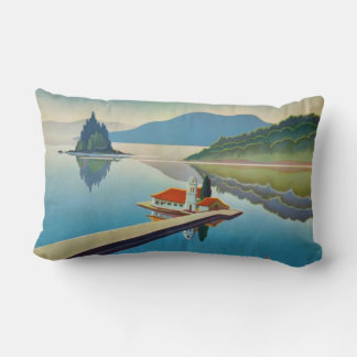 Coussin Rectangle Voyage en Grèce vintage - Île de Corfou