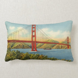 Coussin Rectangle Voyage vintage de golden gate bridge San Francisco