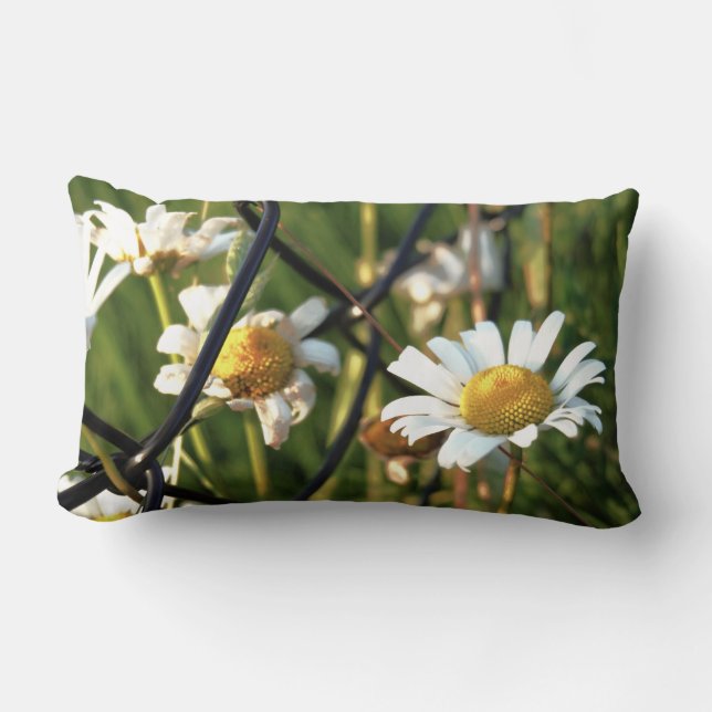 Coussin Rectangle Vrede achter het hek. In bloemen illustratief. (Recto)