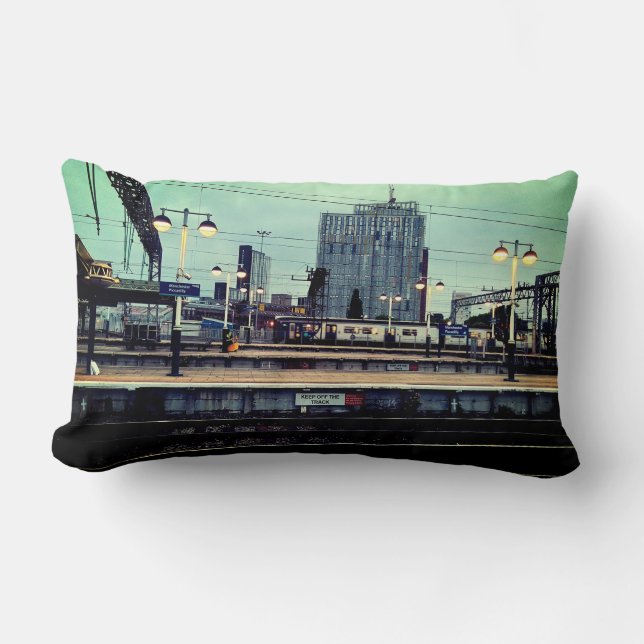 Coussin Rectangle Vue de la gare de Manchester (Recto)