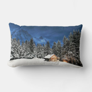Coussin Rectangle Vue de la montagne du Cabine du journal