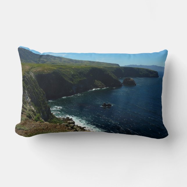 Coussin Rectangle Vue de l'île Père Noël Cruz dans les îles Channel (Recto)