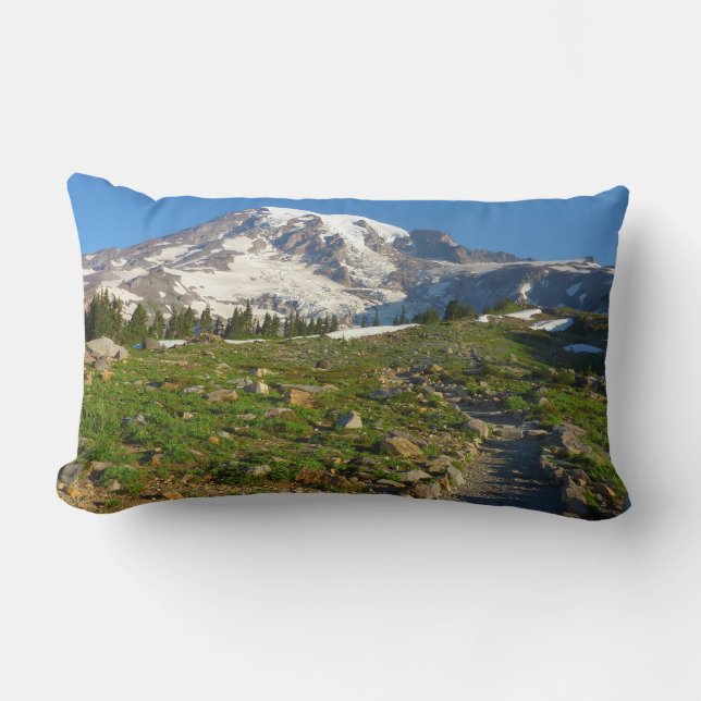 Coussin Rectangle Vue du Mont Rainier depuis le Skyline Trail (Recto)