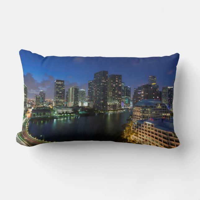 Coussin Rectangle Vue élevée de la ville de Brickell Key (Recto)