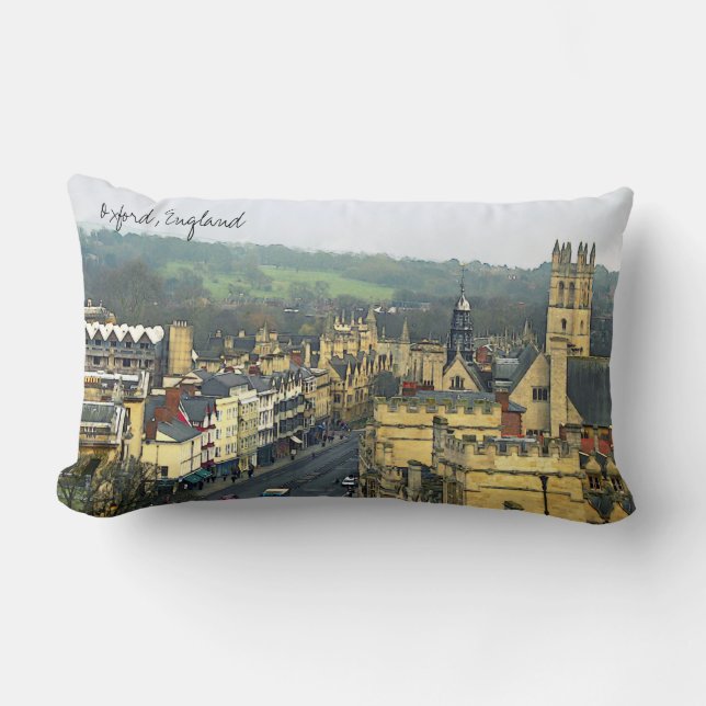 Coussin Rectangle Vue fantastique, Oxford, Angleterre, grand-rue #3 (Recto)