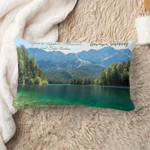 Coussin Rectangle Vue sur la montagne Zugspitze et le lac Eibsee Bav