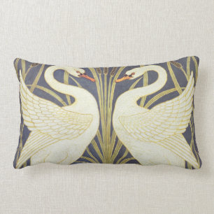 Coussin Rectangle Walter Crane Swan, Rush Et Iris Art Nouveau