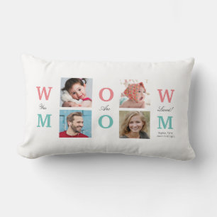 Coussin Rectangle « Waouh Maman » Vous êtes aimée, Vos 4 photos Pers
